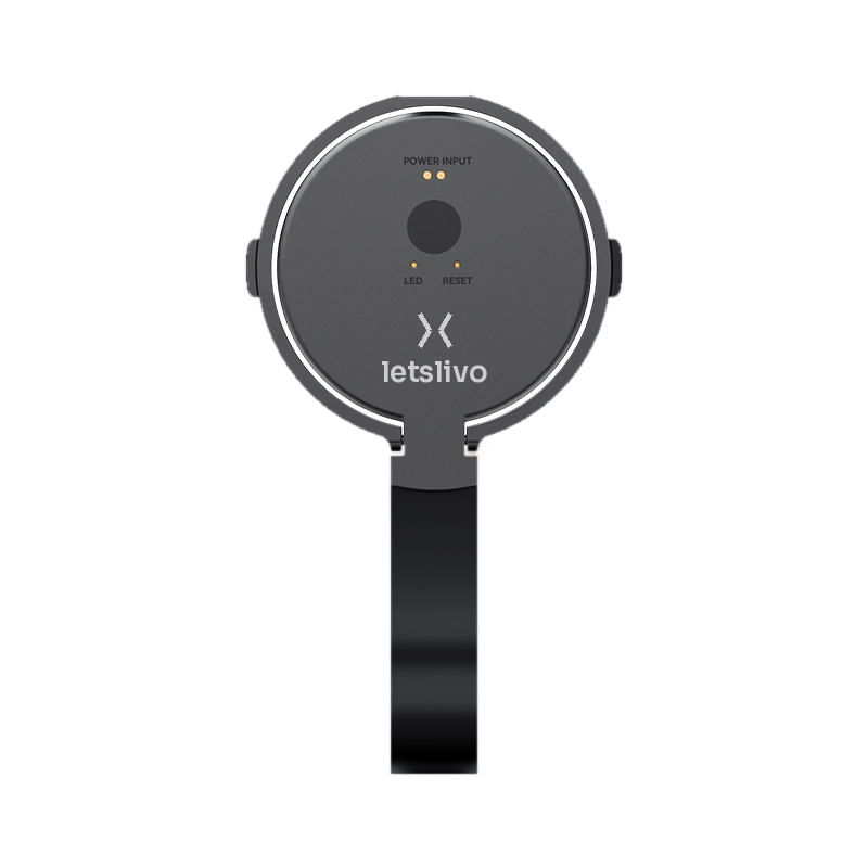 LETSLIVO One Midnight Black attached to the back of a phone